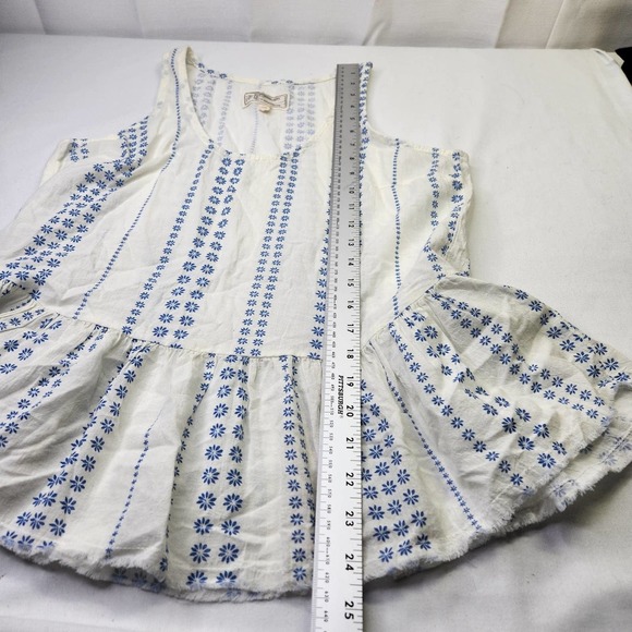 Current Elliott Daisy Ballet Tank Top Sleeveless Ruffled Scoop Neck White Size 1 - Picture 5 of 6